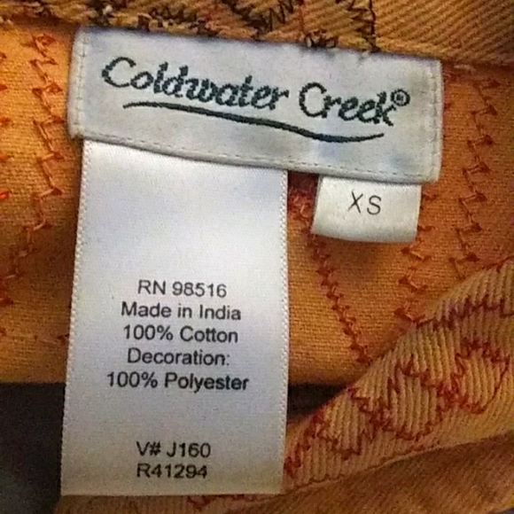 Sunset Ombre Gold Jean Jacket Embroidered Size XS Coldwater Creek - Picture 8 of 8